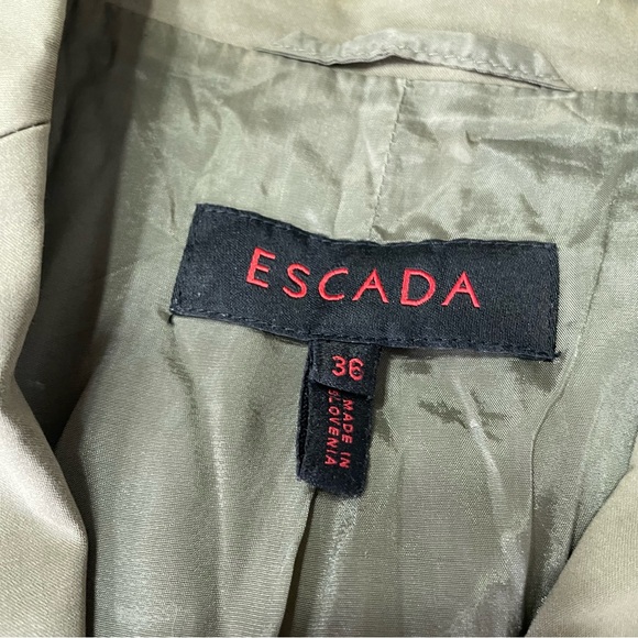 Escada Vintage Olive Green Blazer Size‎ 36 - Picture 6 of 15